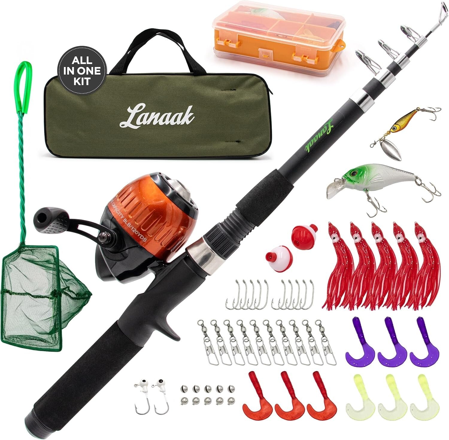 65-Inch Telescopic Fishing Rod Kit for Kids - Ultimate Outdoor Adventure Gear