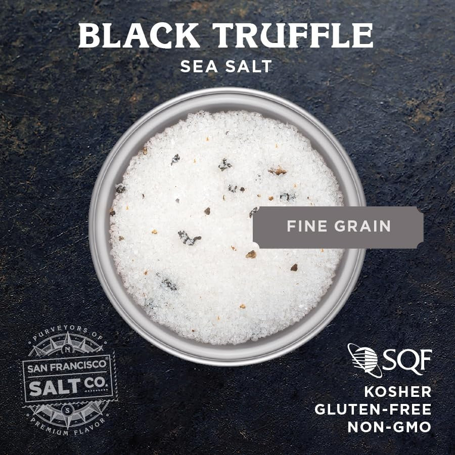 1lb Handcrafted Italian Black Truffle Sea Salt - Transform Everyday Dishes
