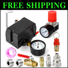 Load image into Gallery viewer, Compact Air Compressor Pressure Switch with Regulator &amp; Complete Accessory Kit