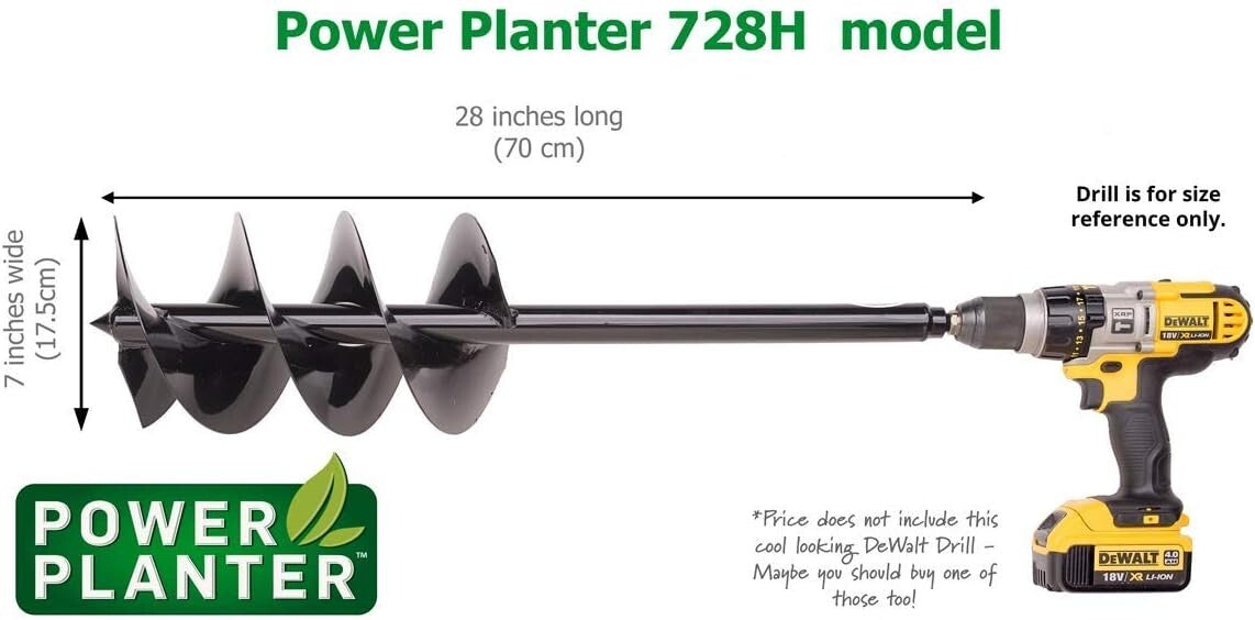 7" x 28" Heavy-Duty Auger Drill Bit — Ideal for Planting Potted Plants & Posts
