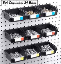 Load image into Gallery viewer, Efficient 24-Pack Heavy Duty Bins for Pegboards - Organize Your Workspace