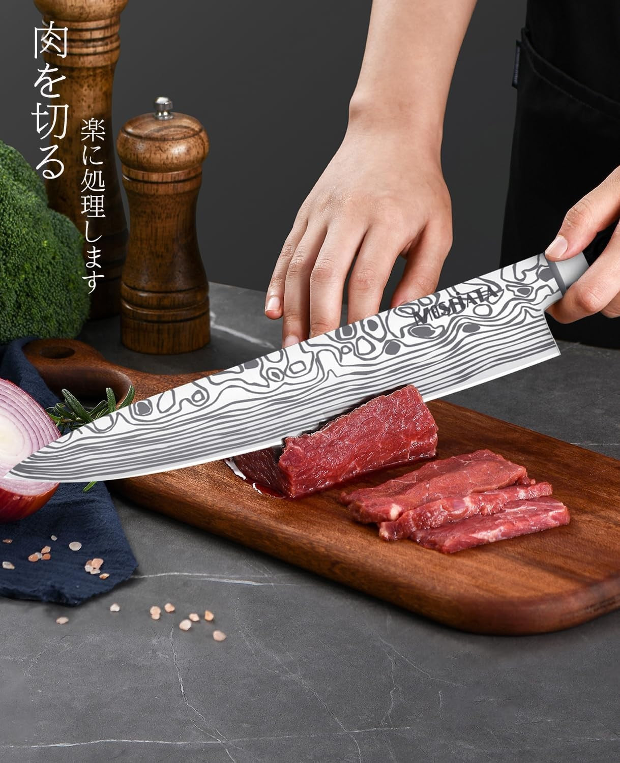 Chef Knife 10-Inch - Forged Stainless Steel with Comfortable Micarta Handle