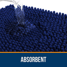 Load image into Gallery viewer, Luxurious 40x32 Navy Chenille Bath Rug - Stain Resistant with Quick Dry Feature