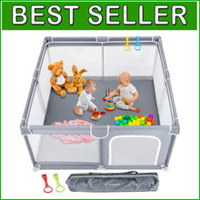 Load image into Gallery viewer, Portable 50” Baby Playpen with Breathable Mesh - Easy Clean &amp; Travel Ready