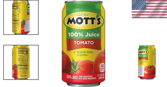 Bulk 100% Tomato Juice - 11.5 Oz Cans, 24 Pack, Rich Flavor for Cooking