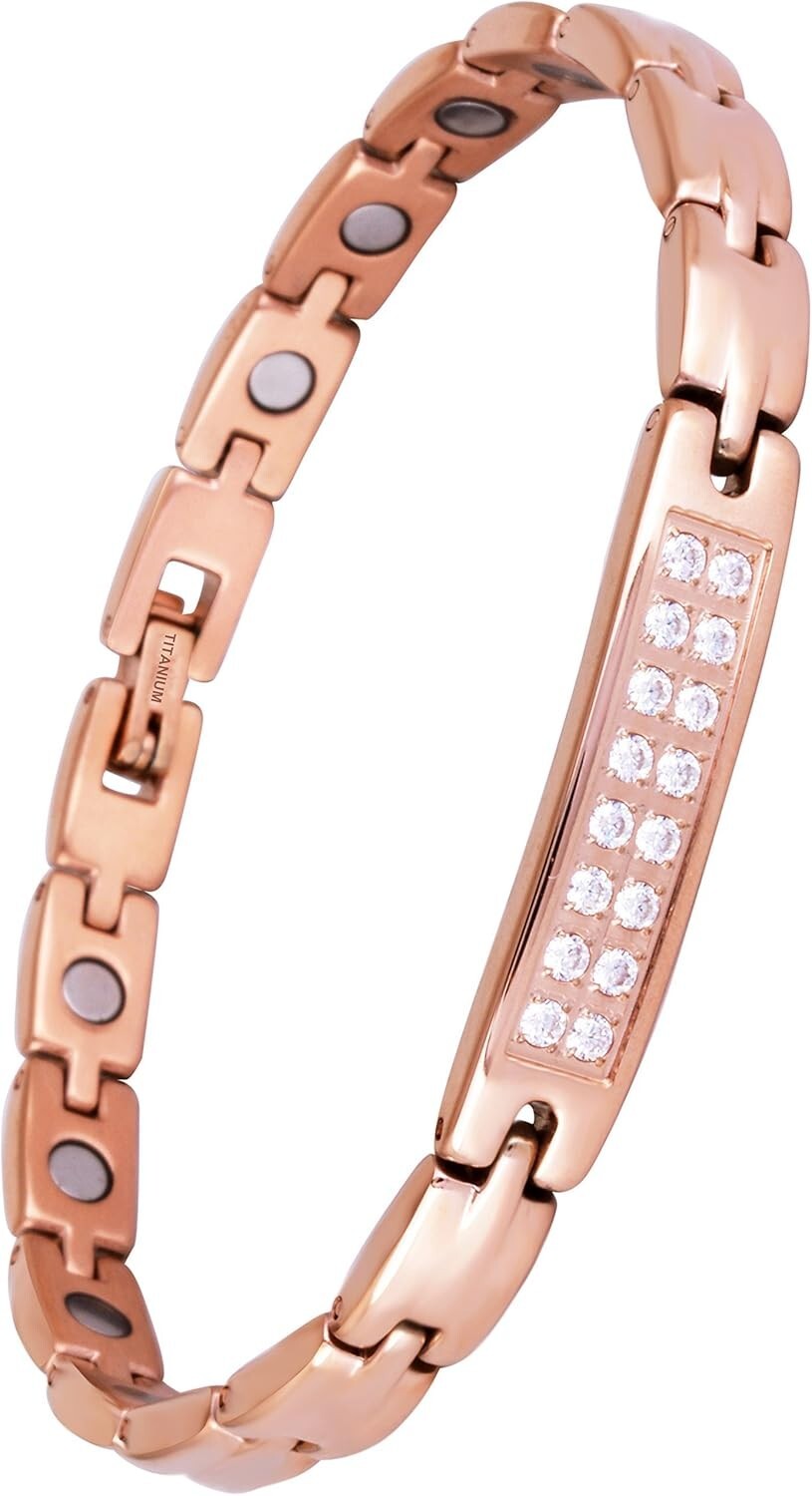Adjustable Titanium Magnetic Bracelet for Women - Elegant Hypoallergenic Design