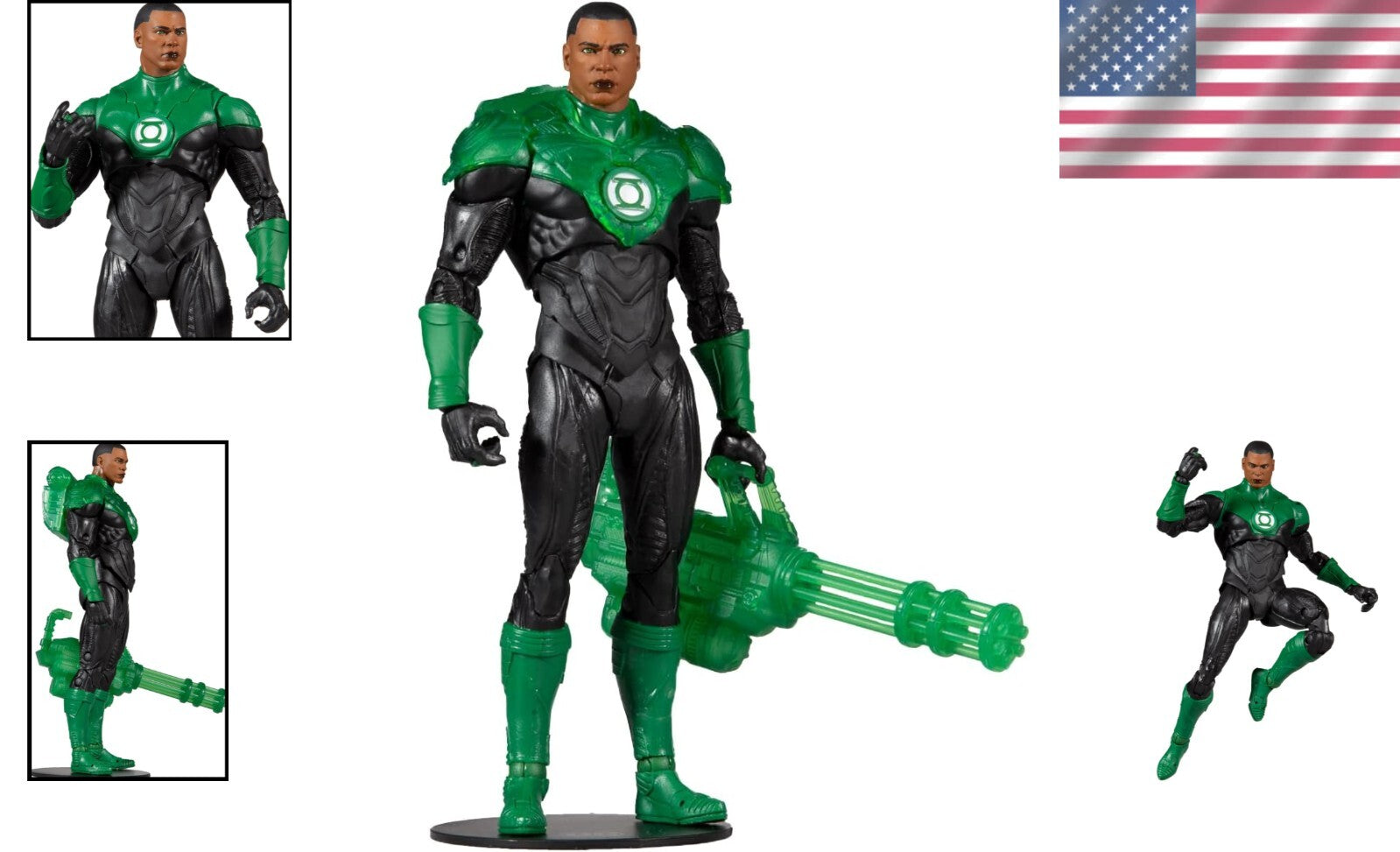 DC Multiverse John Stewart Green Lantern Action Figure with Collectible Art Card