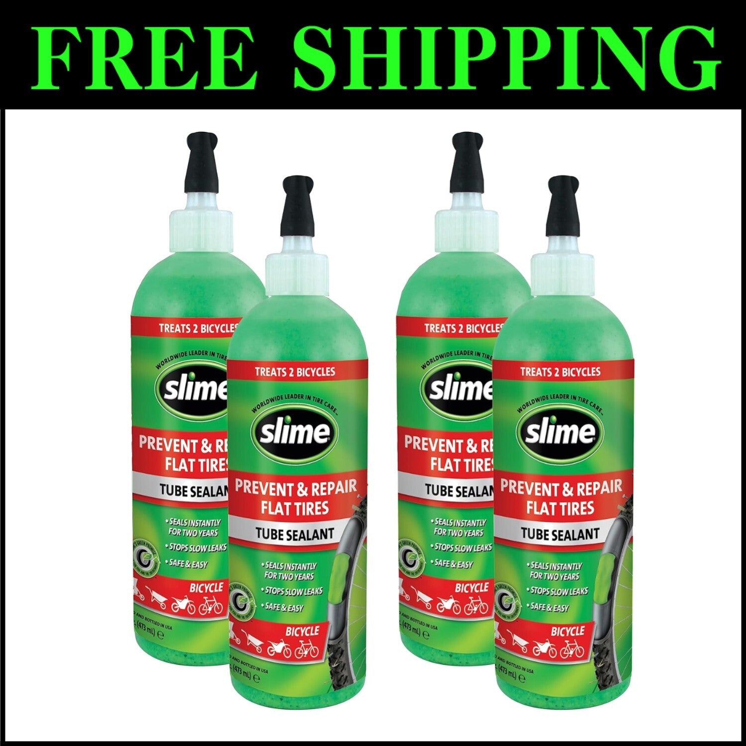 16oz Tube Sealant for Instant Flat Tire Repair - Non-Toxic & Eco-Friendly