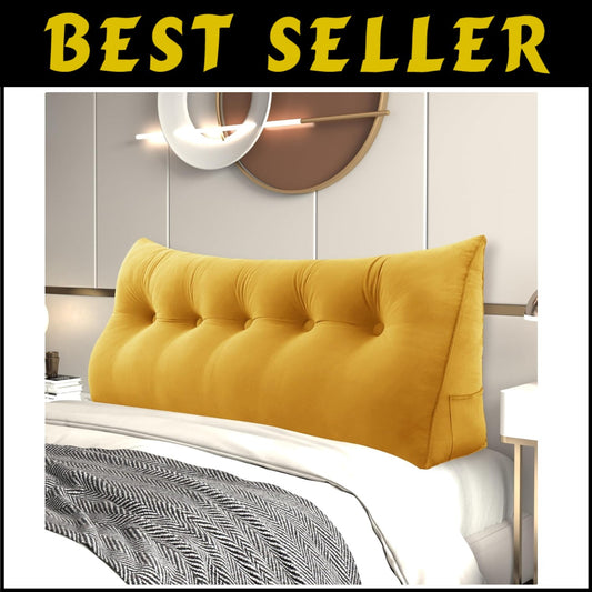 Luxurious Velvet Headboard Wedge Pillow - Ergonomic Triangular Backrest Support