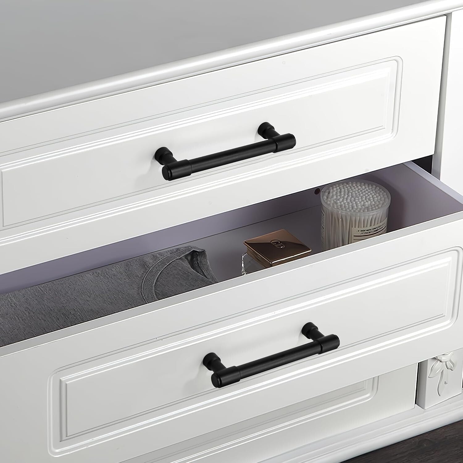 Stylish 10-Pack Matte Black Cabinet Handles - 3.5 Inch Center for Versatile Use