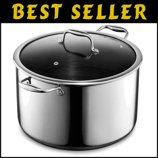 Versatile 12-Quart Nonstick Stockpot for All Cooktops - Oven Safe Up to 900°F