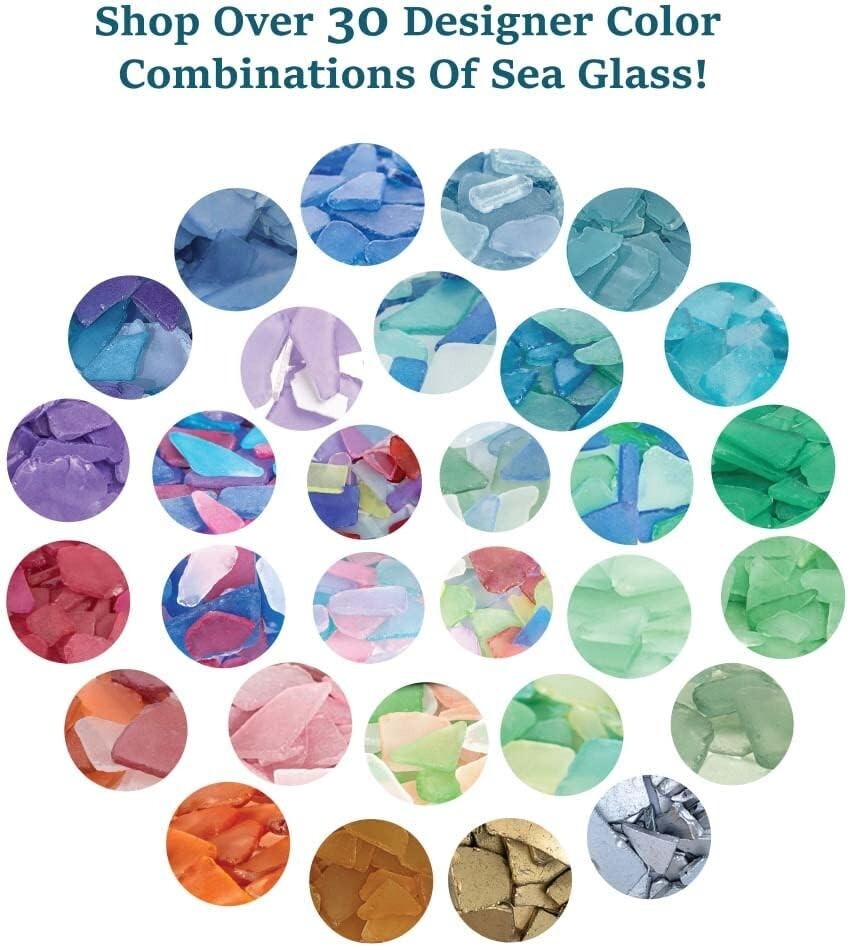 Premium 55 Oz Varied Sea Glass in Cobalt Blue & White - Ideal for Crafts & Decor