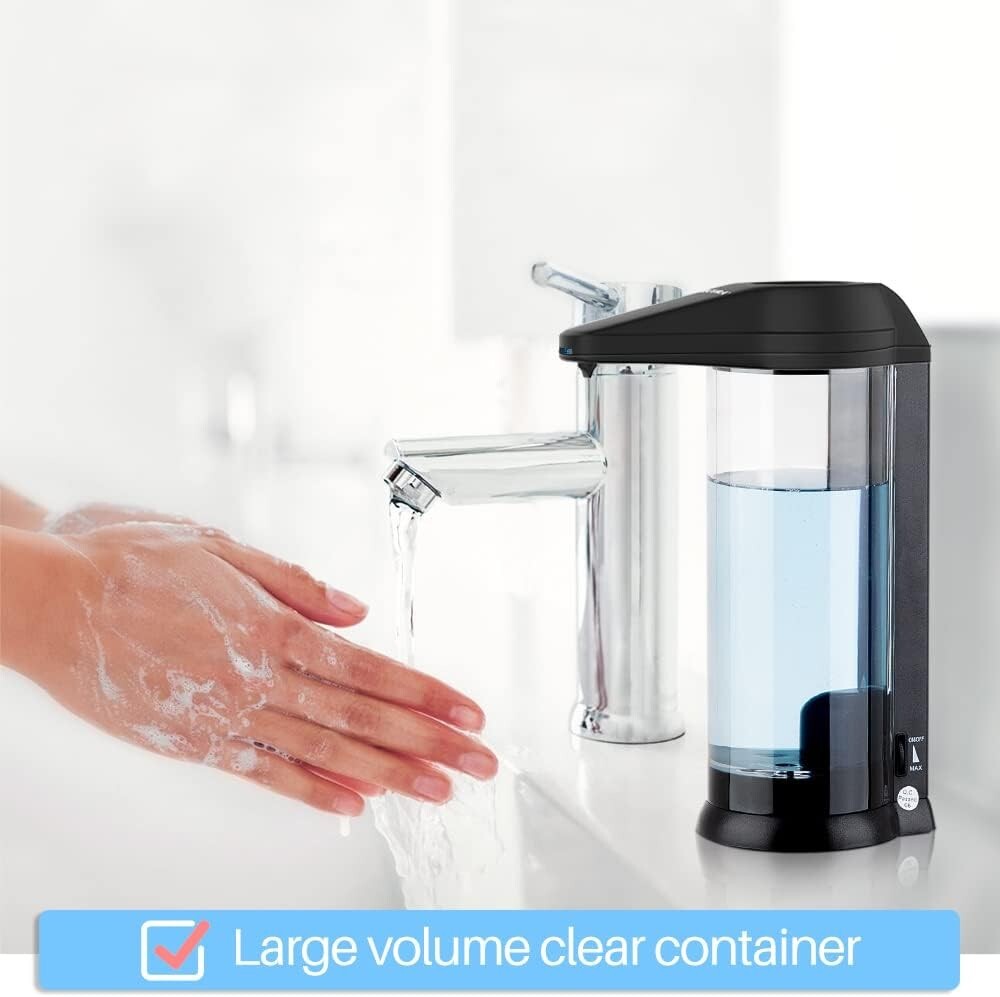 Touchless 17oz Automatic Soap Dispenser – Adjustable Volume Control in Black