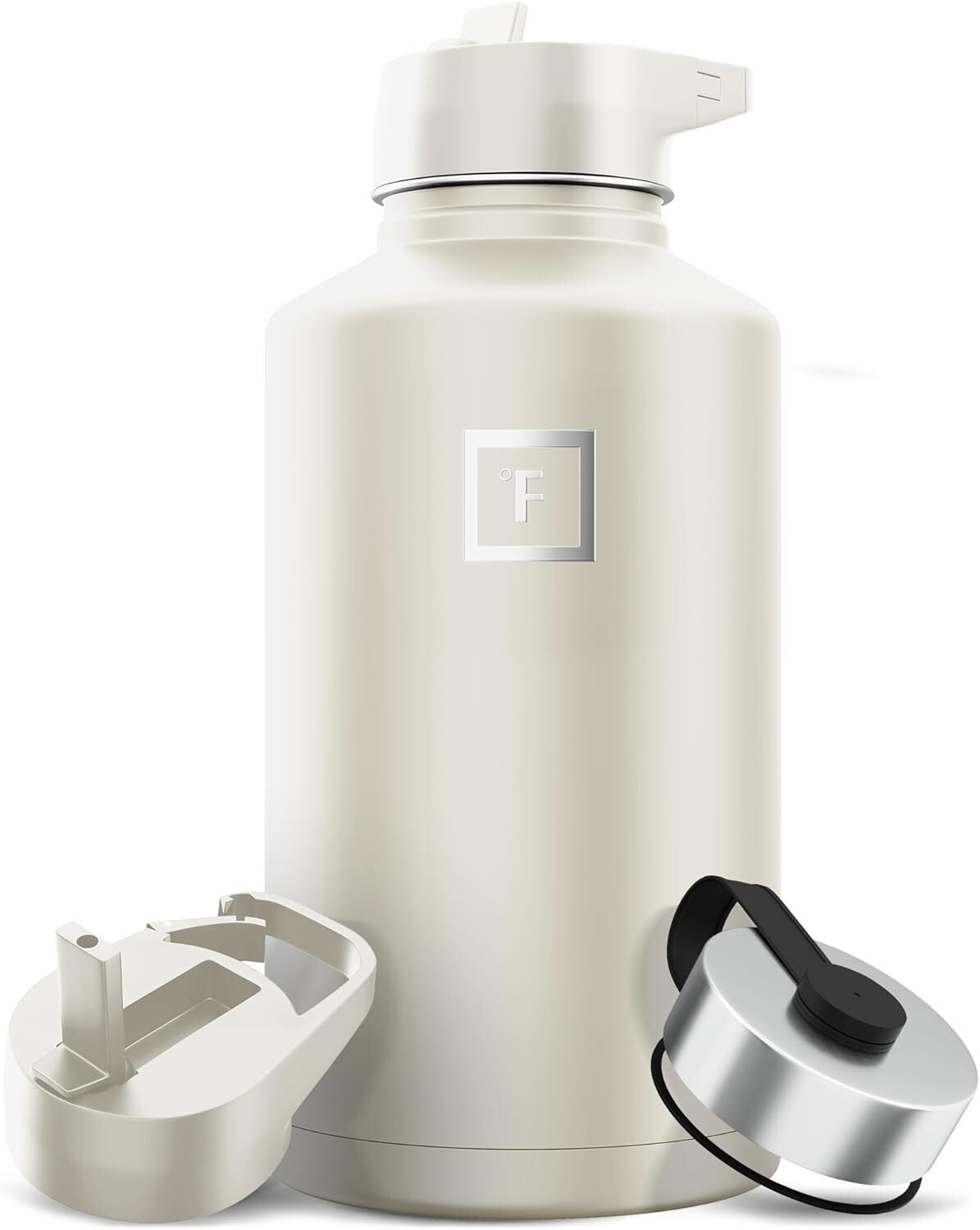 64 oz Stainless Steel Hydration Bottle with 3 Lids - Perfect for Adventures