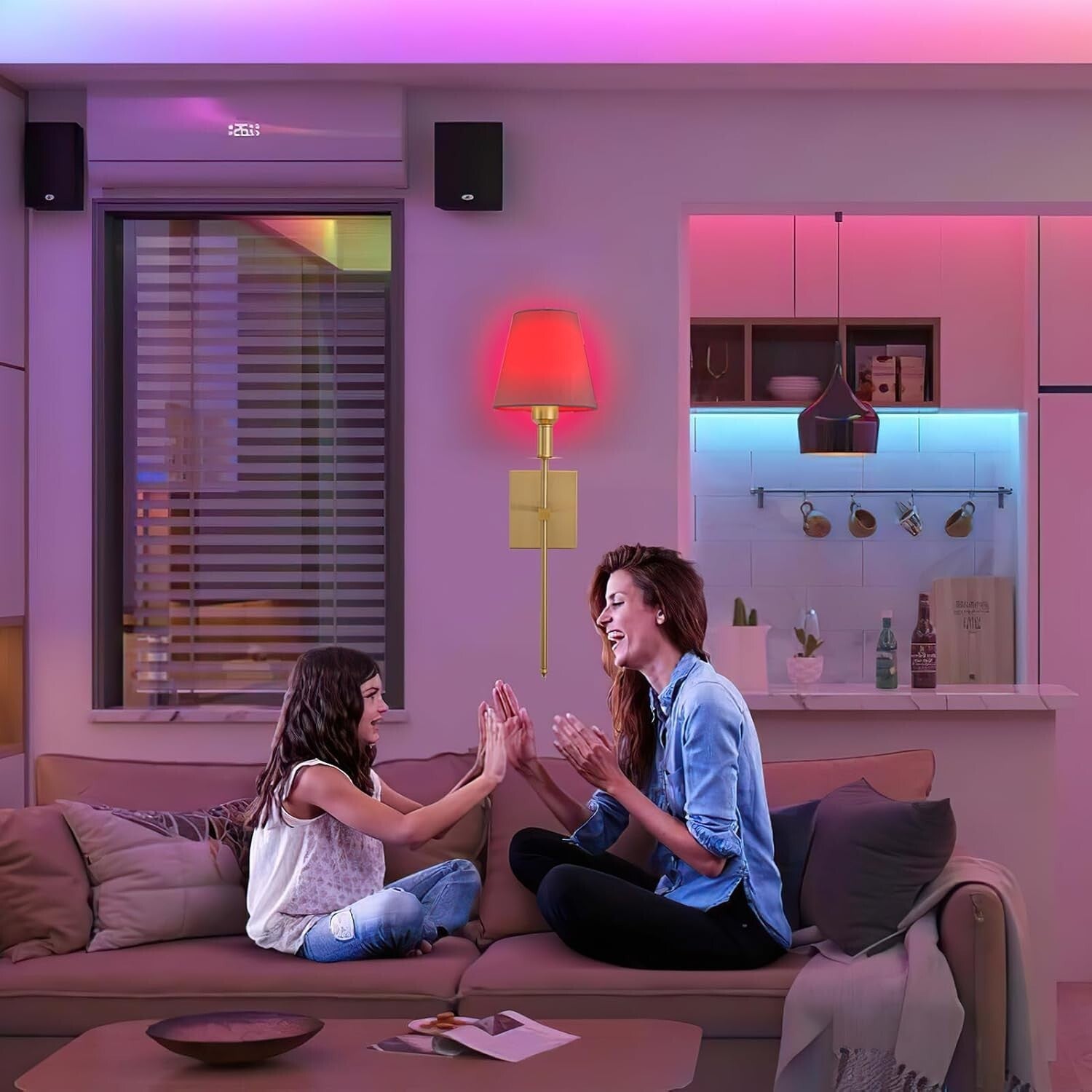 Elegant Gold Battery-Powered Wall Sconce Set - Dimmable & Adjustable Lighting