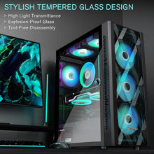 Load image into Gallery viewer, High-Performance Gaming PC Case with 6 ARGB Fans, USB 3.0 and Efficient Cooling