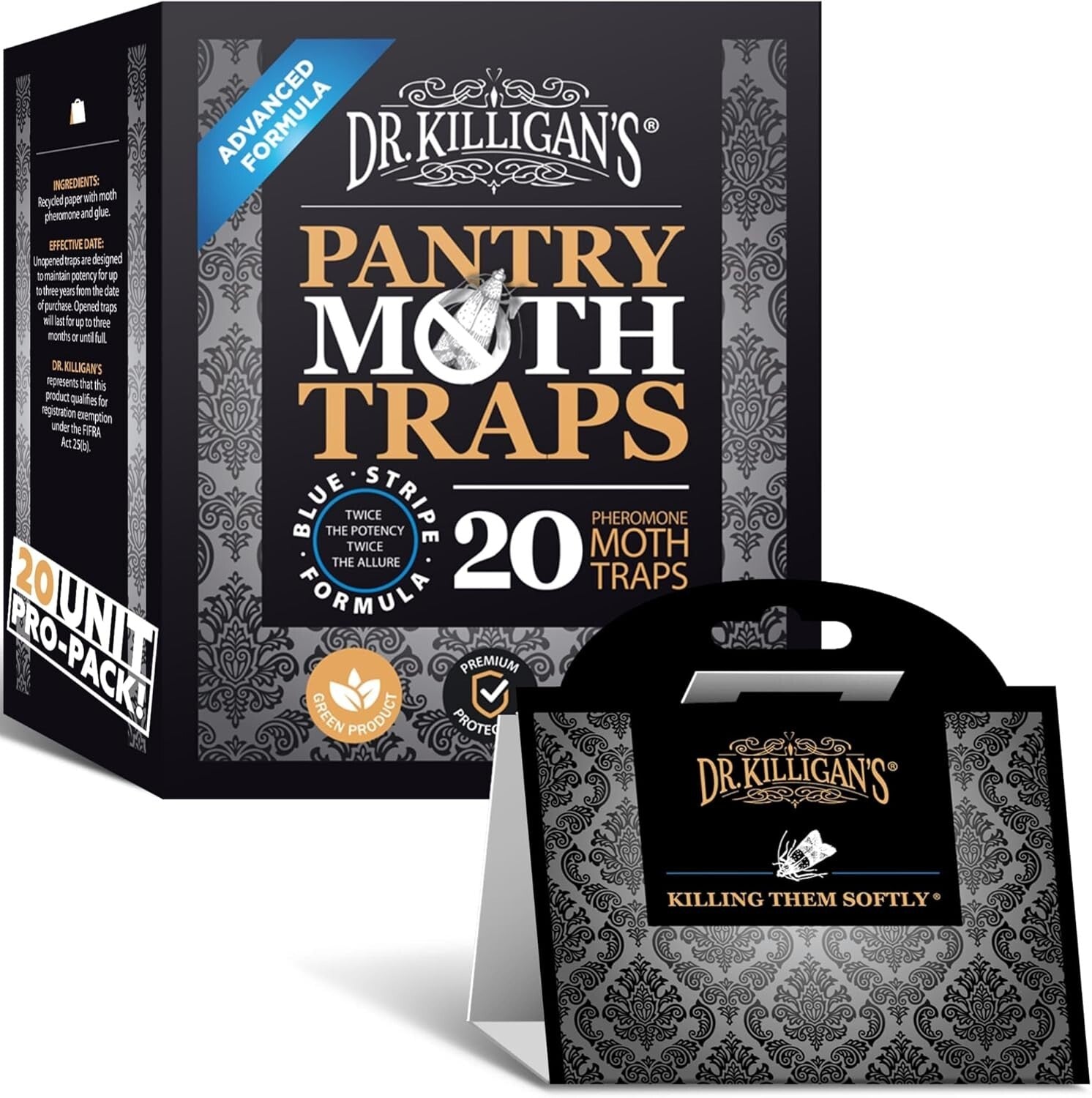 20 Pack Double Potent Pheromone Pantry Moth Traps - Industrial Design & Easy Use