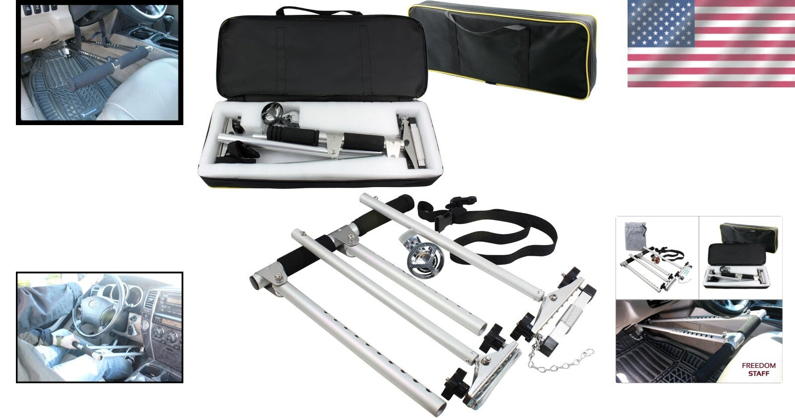 2.0 Upgraded Handicap Driving Hand Controls - Universal Fit with Steering Knob