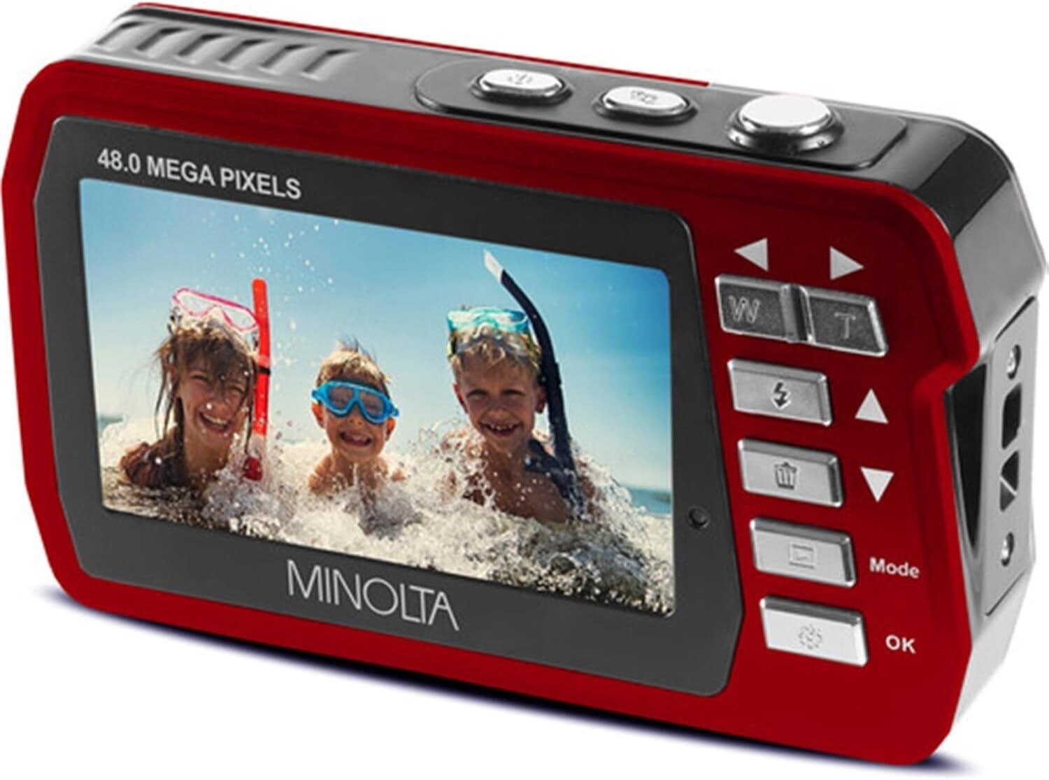 48MP Waterproof Digital Camera with Dual LCD Screens - 2.7K Video Capture