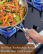 Load image into Gallery viewer, Heavy Duty 12-Inch Multi-Ply Clad Wok Pan with Glass Lid for Everyday Cooking