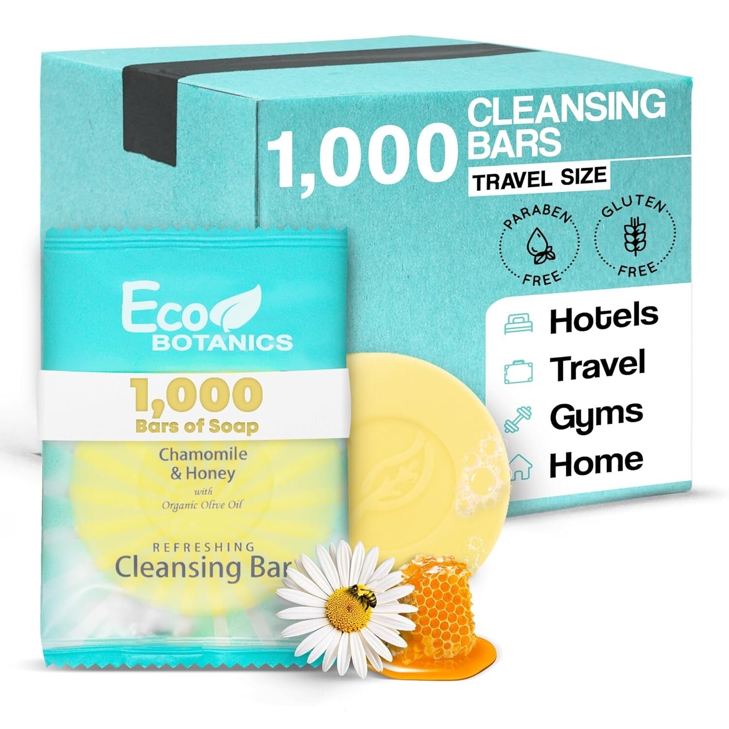 Travel-Size Luxury Cleansing Bar Soap 0.5 oz - 1000 Pack for Hotels