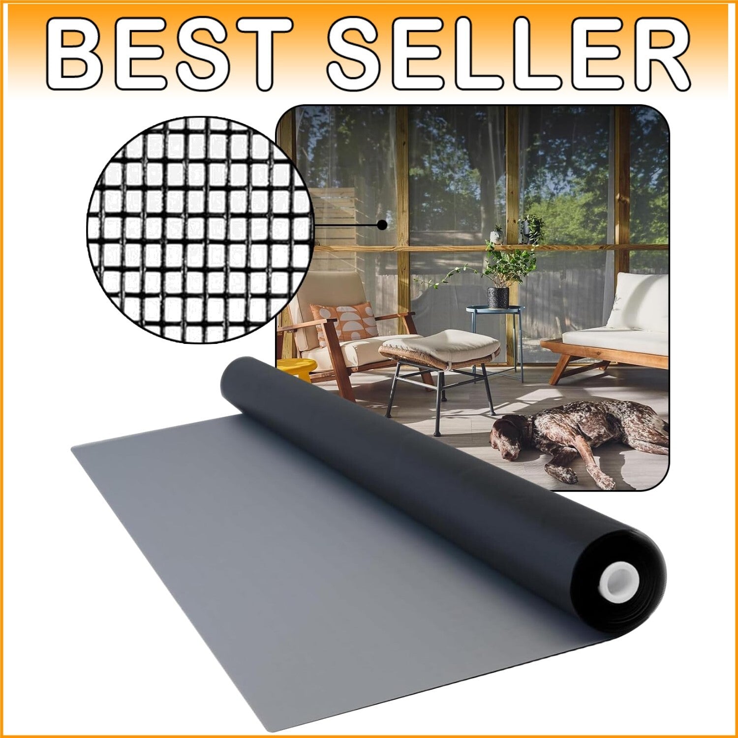 DOCA 48x50 ft Heavy-Duty Pet Screen Mesh - Durable Window Protection in Charcoal