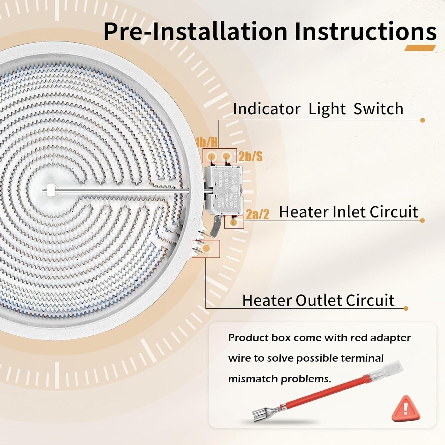 12-Inch Polished Dual Radiant Burner for GE Stove - Easy Installation Included