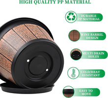 Load image into Gallery viewer, Large 14" Retro Plant Pots for Flower Gardening - Pack of 4 with Drainage Tray