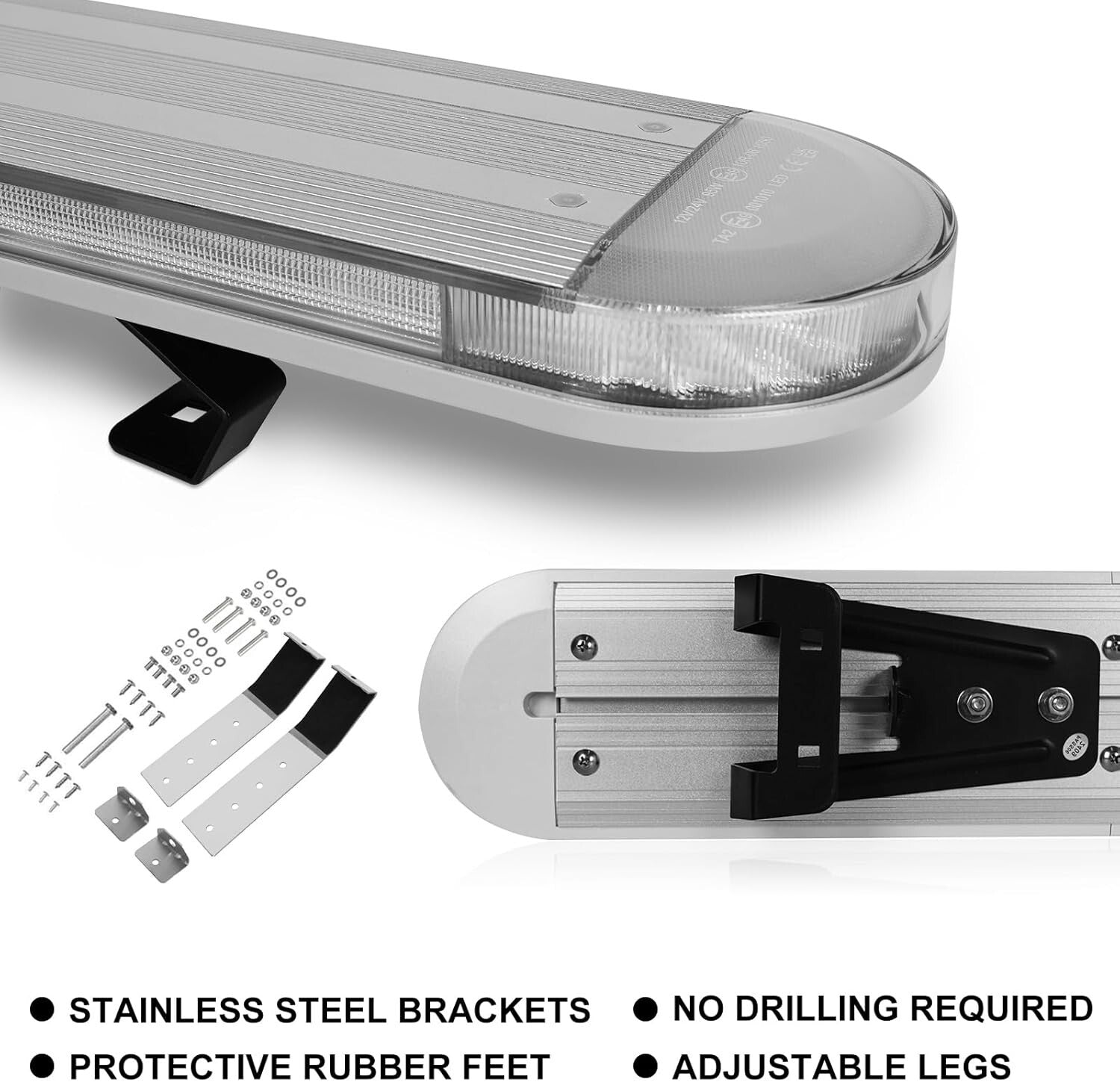 48" LED Emergency Strobe Light Bar with 29 Flash Modes - Waterproof & Durable