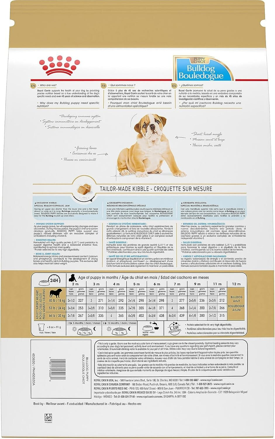 Bulldog Puppy Dry Dog Food - Specialized Nutrition for Purebred Bulldogs, 30 lb