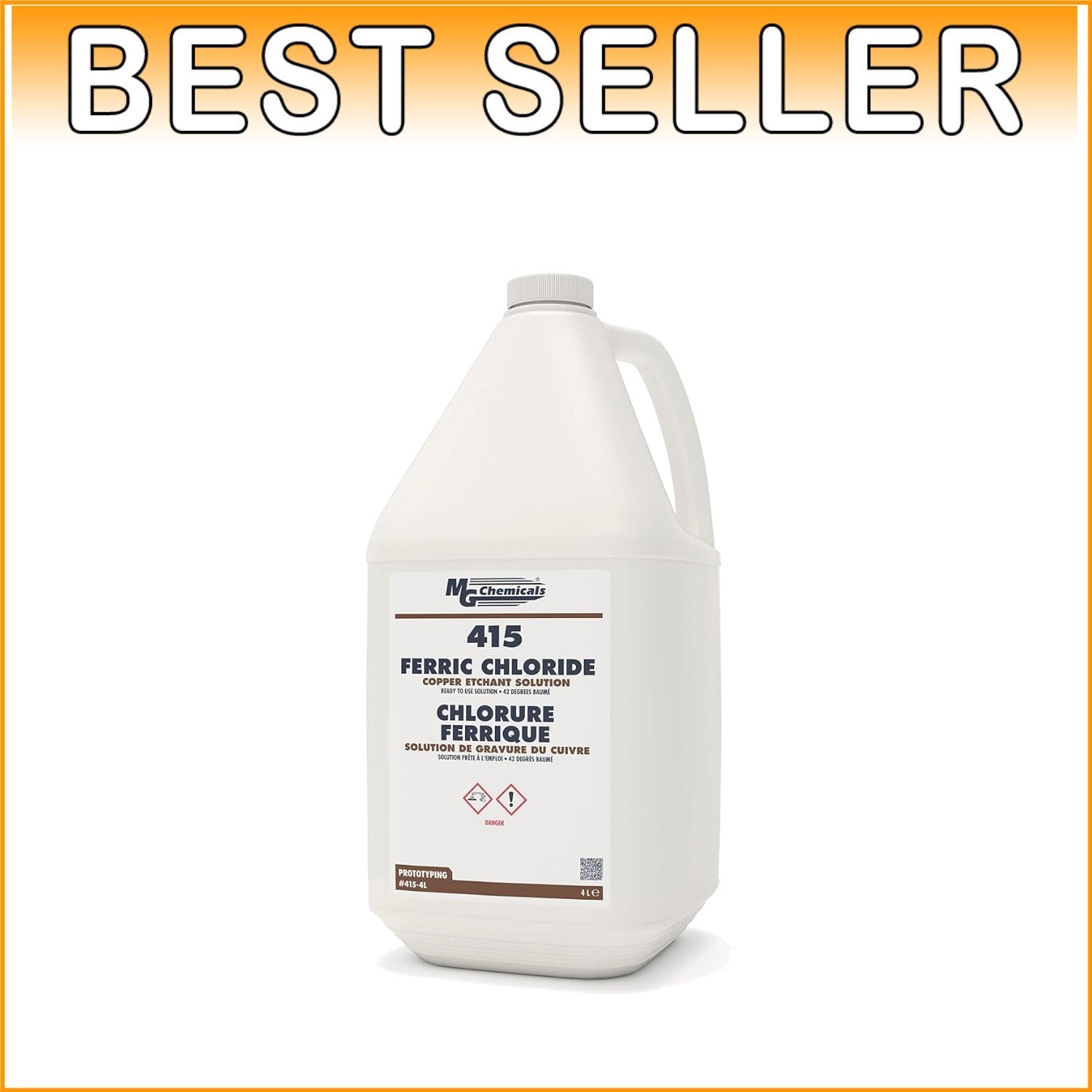 Ferric Chloride Copper Etchant Solution, 4L Liquid - Aggressive Metal Etching