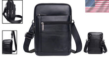 Load image into Gallery viewer, Compact Leather Messenger Bag with Multiple Pockets - Ideal for Travel &amp; Work