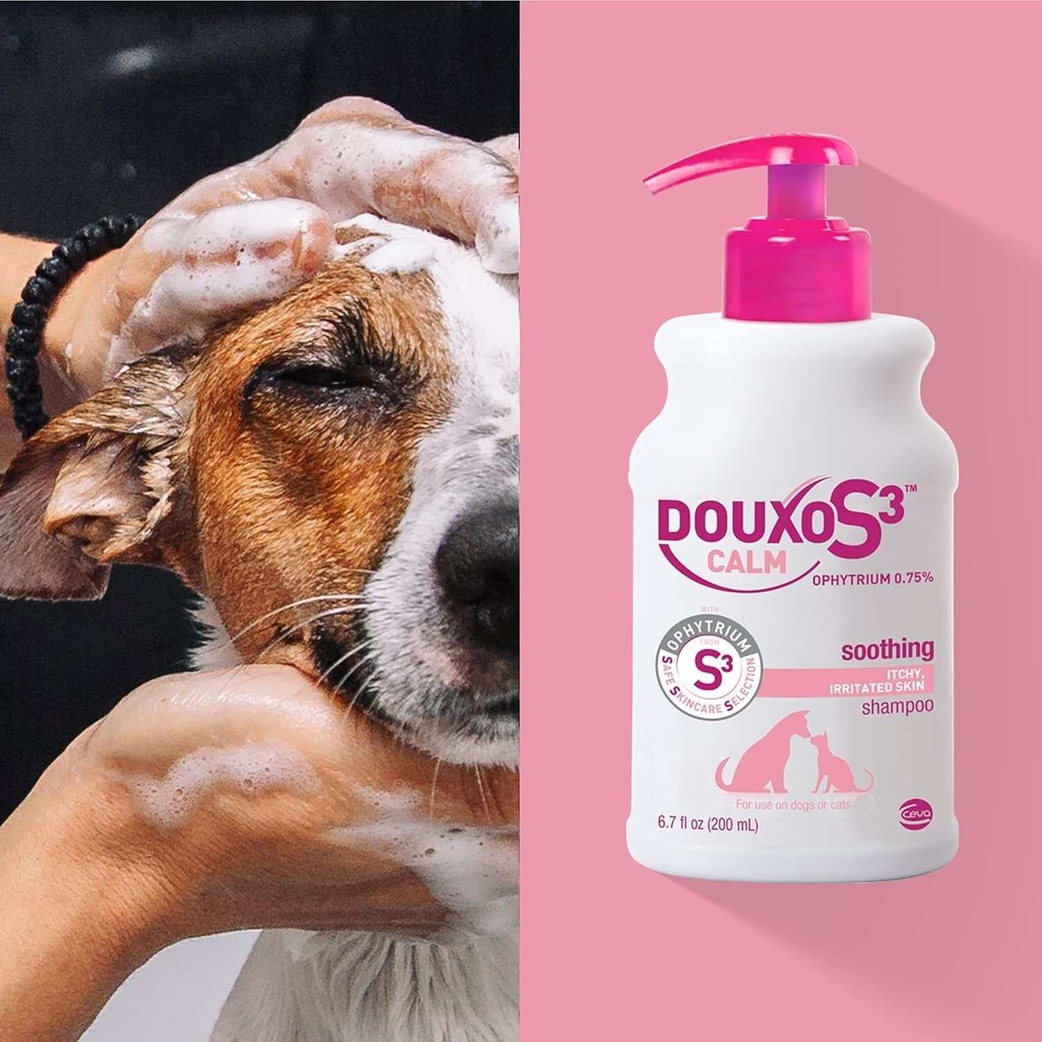 S3 Calm Pet Shampoo 16.9 oz - Ophytrium Infused Anti-Itch Relief for All Breeds