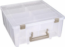 Load image into Gallery viewer, Portable Double Deep Craft Storage Box with Handle &amp; Removable Dividers 15.25"