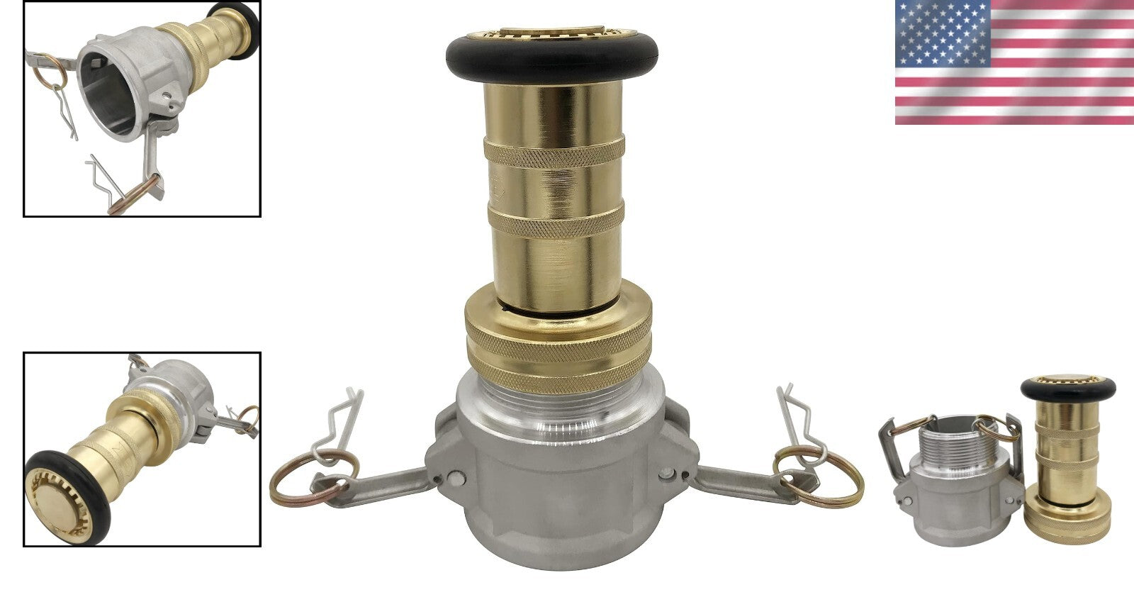 Adjustable 2-Inch Brass and Aluminum Fire Nozzle with Camlock for Efficient Use