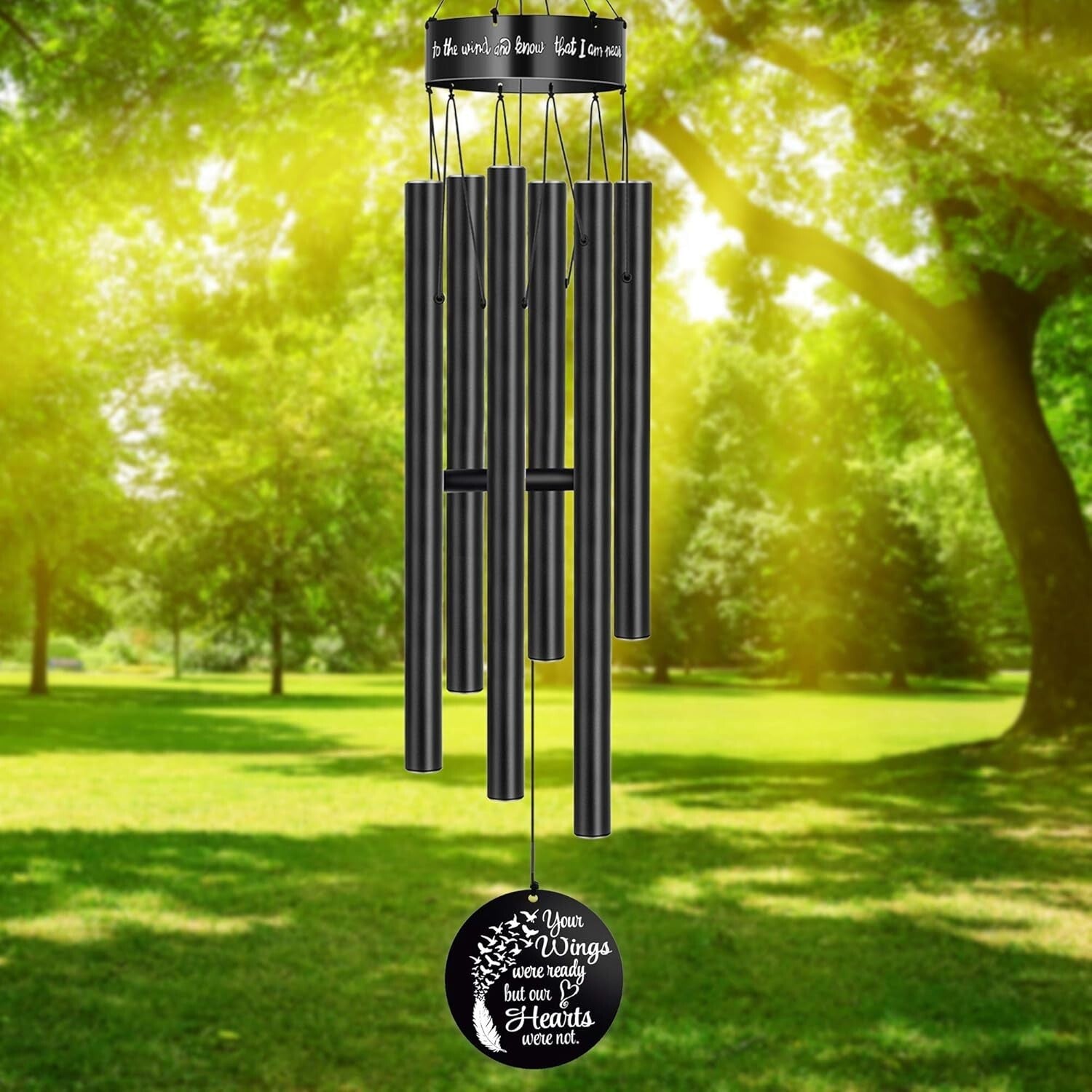Durable 30-Inch Aluminum Wind Chimes - Meaningful Memorial Gift for Moms, Dads