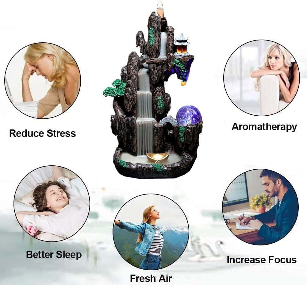 Elegant Waterfall Incense Holder with Long-Lasting Aroma - Unique Home Ornament