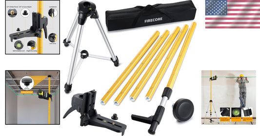 12 Ft Adjustable Laser Level Pole with Tripod - Precision Measurement Tool