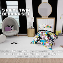 Load image into Gallery viewer, Hello Kitty Adventure Full Comforter Set - 5 Piece Twin Size of Fun and Fantasy