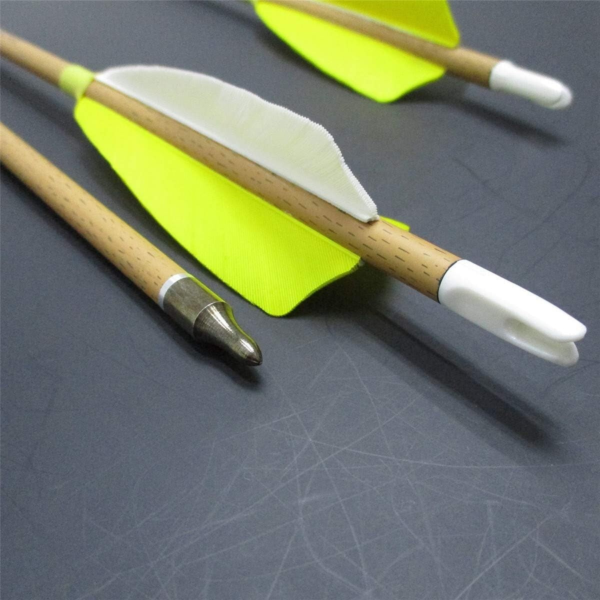 6-Pack 28-Inch Carbon Arrows with Natural Fletching for Compound & Recurve Bows