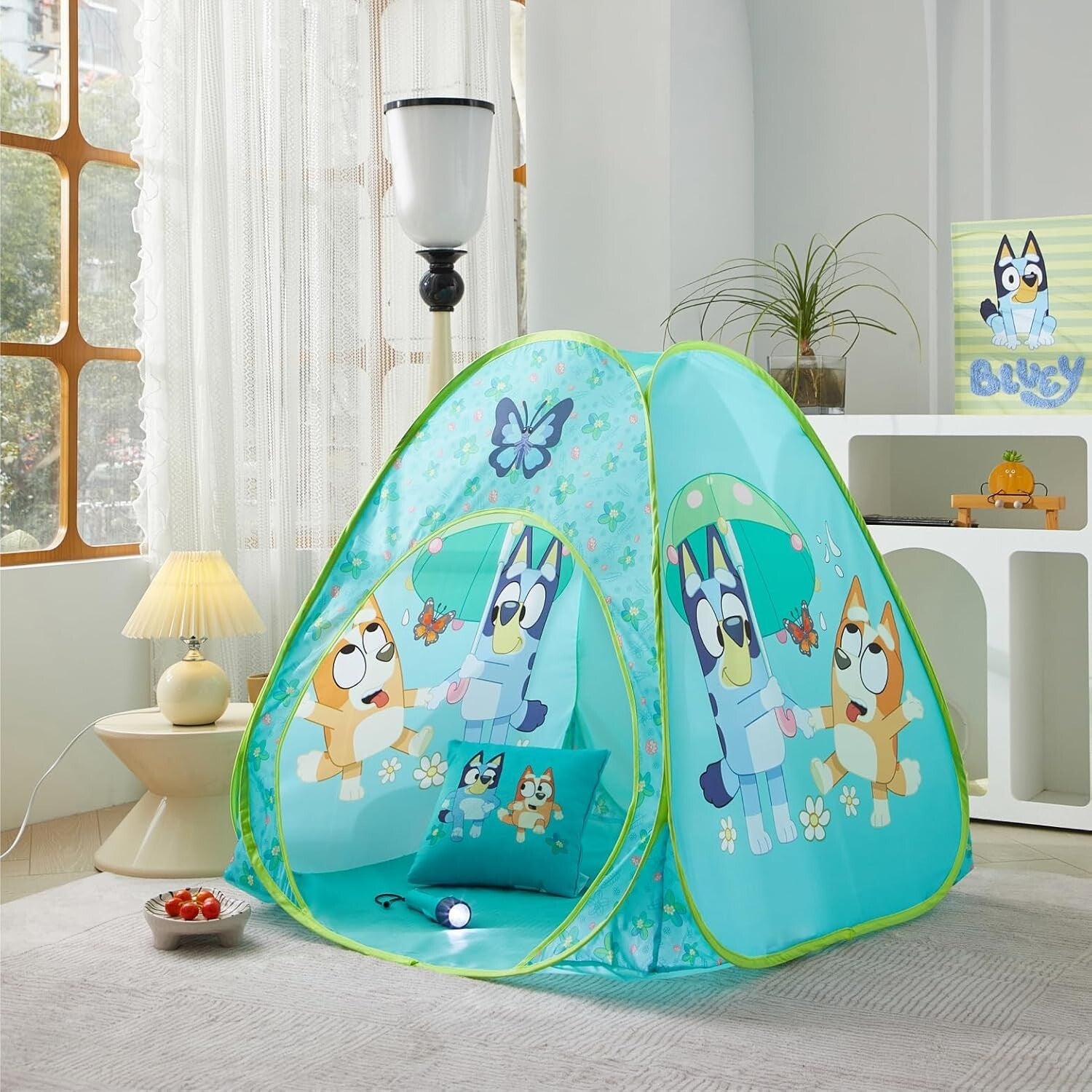 Delightful Bluey Pop-Up Play Tent with Bonus Pillow & Flashlight - Perfect Gift!