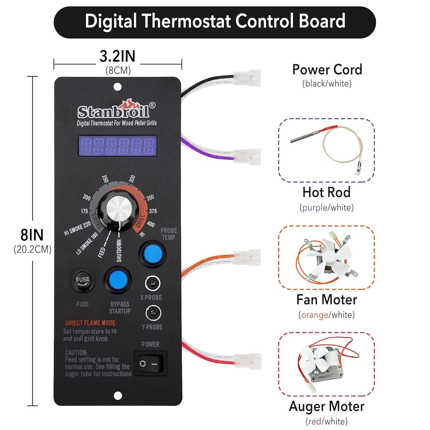 High-Accuracy Camp Chef Pellet Grill Controller with Eight Temperature Settings