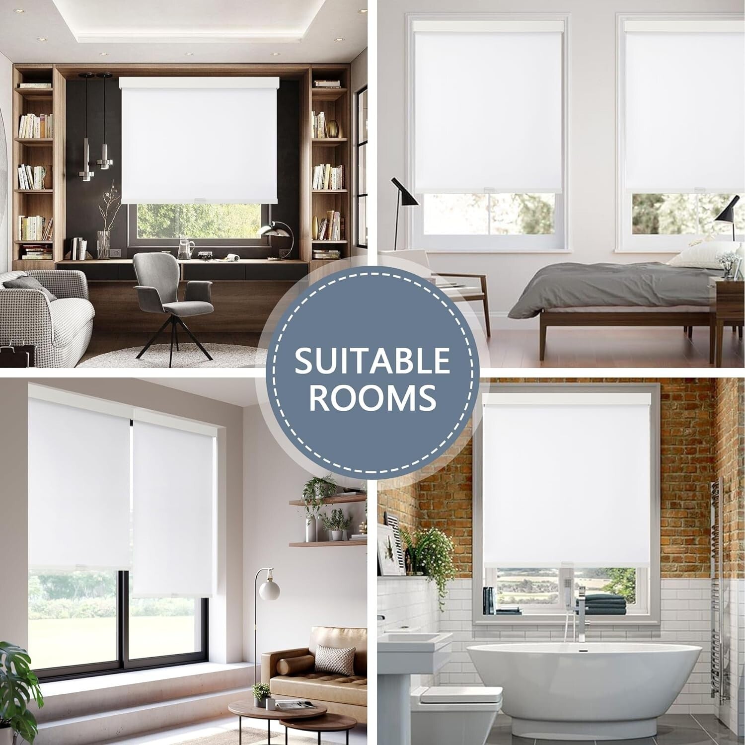 Innovative Free-Stop Thermal Insulated Roller Shades – UV Protection & Valance