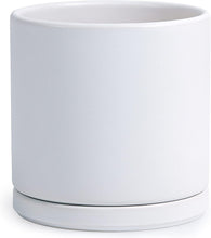 Load image into Gallery viewer, Compact 10" Round Ceramic Planter With Drainage Hole &amp; Protective Pad for Home