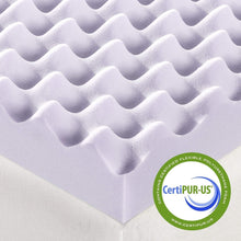 Load image into Gallery viewer, Full Size Egg Crate Memory Foam Topper - Soft Lavender Infusion for Comfort