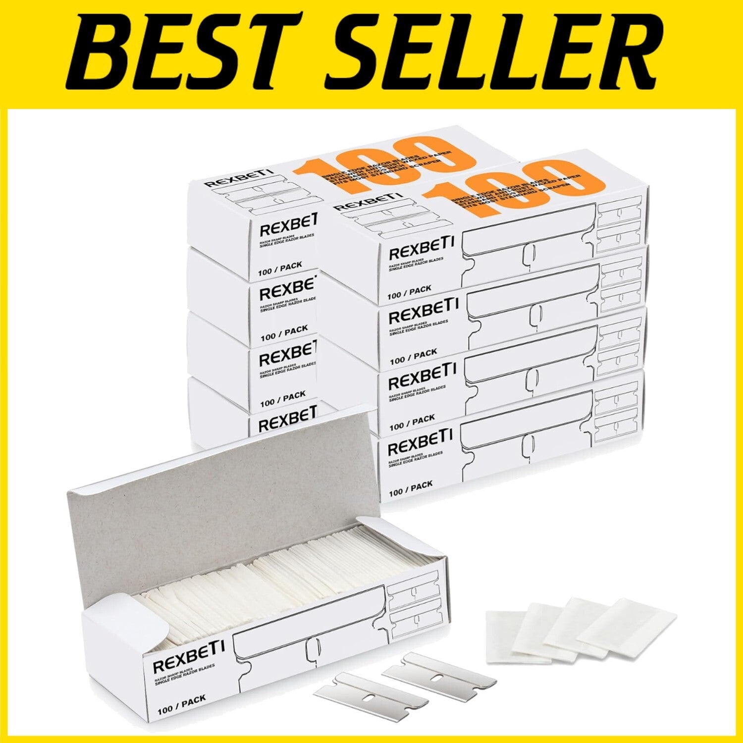 800 Individually Wrapped Razor Blades for Safe and Efficient Surface Scraping
