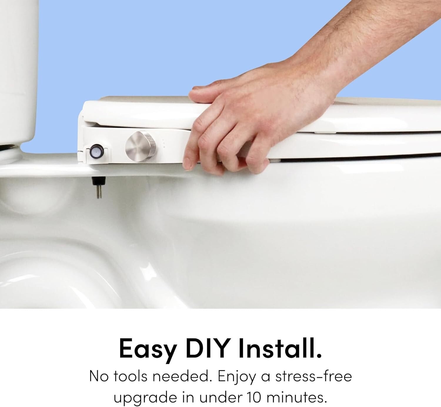 Elegant Non-Electric Bidet Seat with Self-Cleaning Nozzles – White/Bamboo