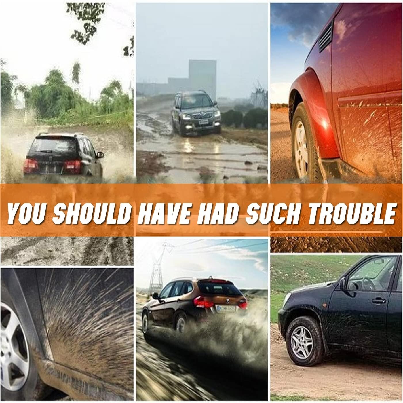 4-Piece Large Universal Mud Flaps - Easy Install Splash Guards for 4X4s & Trucks