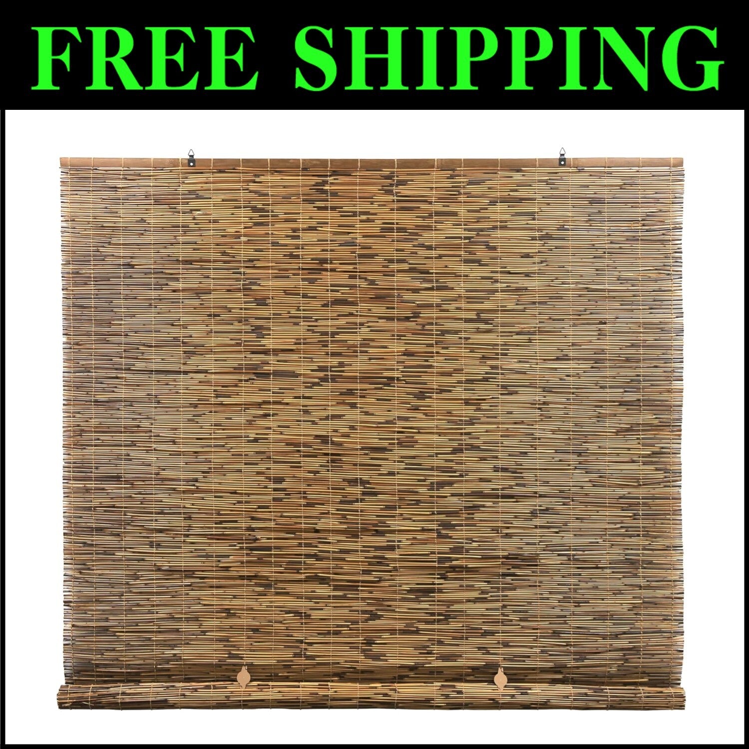 Elegant Semi-Sheer Bamboo Shades 60''W x 72''L - Perfect for Porch & Patio Bliss