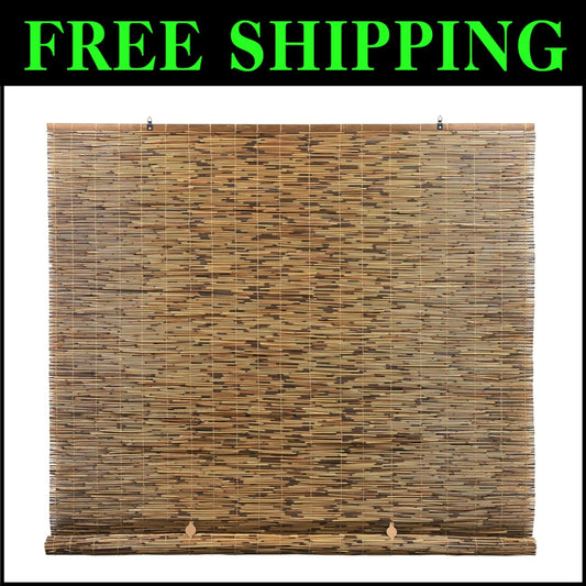 Elegant Semi-Sheer Bamboo Shades 60''W x 72''L - Perfect for Porch & Patio Bliss